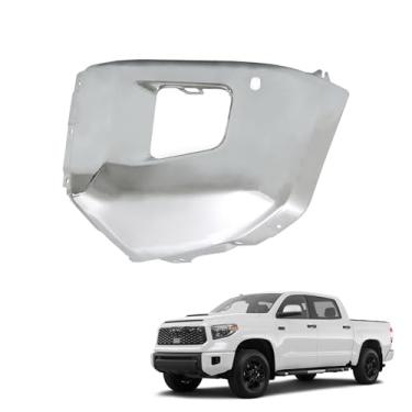 Imagem de munirater Tampa do para-choque dianteiro lado do motorista aço cromado com substituição de orifícios de sensor de auxílio de estacionamento para Tundra 2014-2021