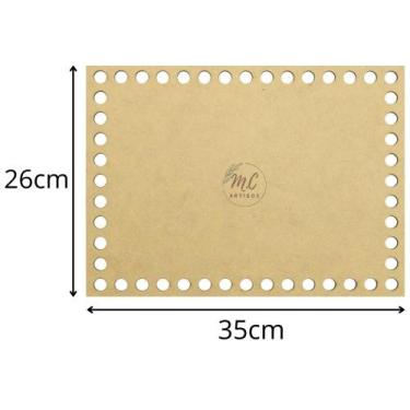 Imagem de Base de MDF para crochê/Fio de malha Retangular - 35x26cm
