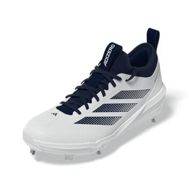 Imagem de adidas Tênis de beisebol masculino Adizero Impact 2.0, Branco/Team Navy Blue/Team Navy Blue, 46