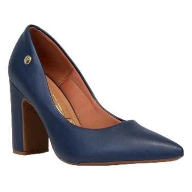 Imagem de Scarpin Vizzano Bico Fino Salto Bloco Alto - Marinho - 34