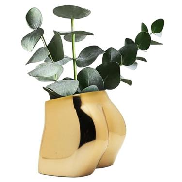 Imagem de Luene Vaso De Ouro Com Formato Masculino E Feminino, Vasos Para Flores, Metal, Em Bumbum, Aço, Decoração Boho Banheiro, Plantas Divertido Atrevido, Porta-Lápis Caneta, Presente Do Orgulho Gay (Doura