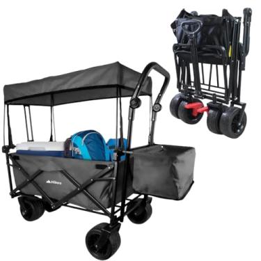 Imagem de Carrinho Montclair Dobrável com Cobertura para Camping, Jardinagem, Ferramentas e Lazer - Suporta 80kg - Multiuso e Portátil