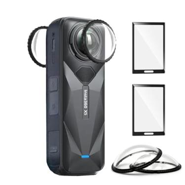 Imagem de debous Insta 360 X5 Premium Glass Lens Guard Set Protetor de Tela para Insta360 X5 X 5 9H Película de Vidro Temperado Rígido Anti-riscos [Sem Bolhas]
