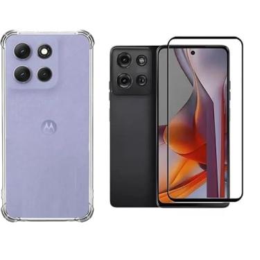 Imagem de Kit Capa Capinha Anti Impacto + Película De Vidro 3D 9D Para Motorola Moto G56