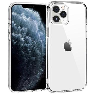 Imagem de TENOC Capa de telefone compatível com iPhone 11 Pro, capa transparente antiamarelamento protetora bumper capa traseira rígida para 5,8 polegadas