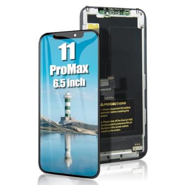 Imagem de EFAITHFIX Tela de substituição para iPhone 11 Pro Max de 6,5 polegadas, tela sensível ao toque 3D, montagem de moldura digitalizadora Full HD, compatível com o modelo A2161, A2220, A2218 com adesivo à