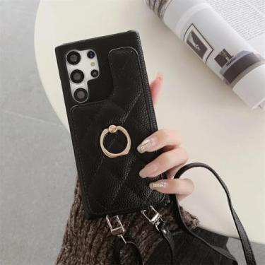 Imagem de MVVKKY Capa transversal para celular Galaxy A25, carteira, porta-cartões e anel (para Galaxy A25/preto)