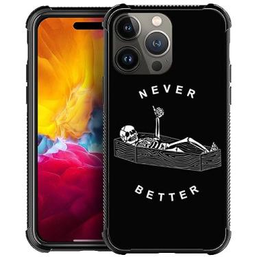 Imagem de ZHEGAILIAN Capa compatível com iPhone 15 Pro, capas esqueleto nunca melhores, parte traseira de vidro temperado + capa protetora de choque de silicone macio TPU para iPhone 15 Pro