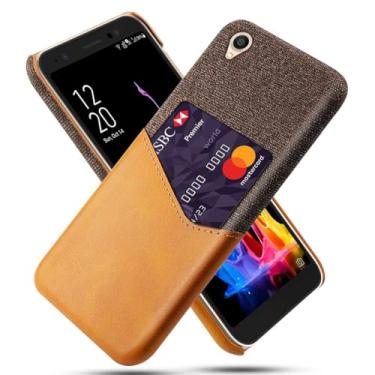 Imagem de Capa para Asus Zenfone Lite L1 (ZA551KL),Tela e tampa de couro PU,Antideslizante,360°cobertura completa à prova de choque com 1 slot de cartão atrás,Prevenção de queda-Brown