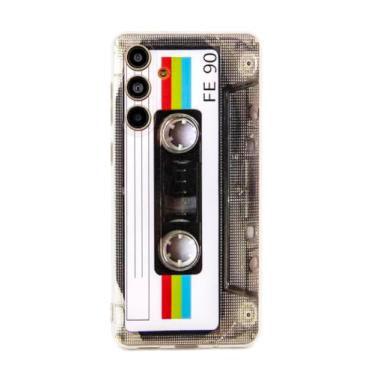 Imagem de FAteamll Capa para Galaxy M55 5G à prova de choque à prova de arranhões com TPU macio bumper retrô fita cassete capa compatível com Samsung Galaxy C55 5G/F55 5G/M55 5G