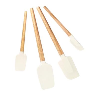 Imagem de Conjunto de espátulas de silicone, espátula de borracha de grau alimentício - 4 espátulas de borracha antiaderente, colher, raspador de pote para cozinhar, assar, misturar, glacê - Resistente ao calor
