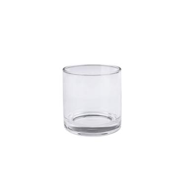 Imagem de PEPAXON Vaso cilíndrico de vidro transparente vaso decorativo para flores alto vaso de flores para casa e eventos (10 x 10 x 10 cm)