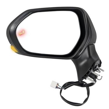 Imagem de Dexepe Conjunto de espelho lateral do motorista compatível com Toyota Camry 2018-2024 aquecido com monitor de ponto cego, seta, substituição de vidro ajustável de energia 8794006840, 8794033C30 preto
