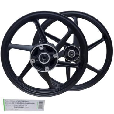 Imagem de Par De Rodas Liga Leve Nxr Bros 160 Xre 190 2025 Abs Aluminio 6 Pontas Scud