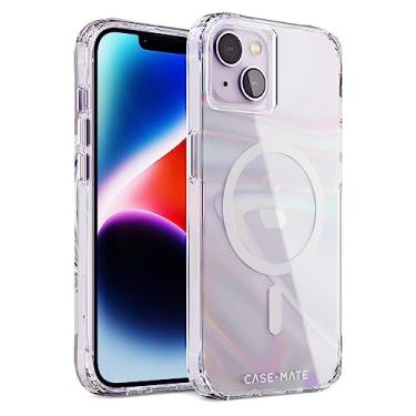 Imagem de Case-Mate Capa para iPhone 14 Plus – Bolha de sabão [proteção contra quedas de 3,5 metros] [compatível com MagSafe] Capa magnética com efeito redemoinho iridescente para iPhone 14 Plus de 6,7 polegadas, antiarranhões, absorção de choque
