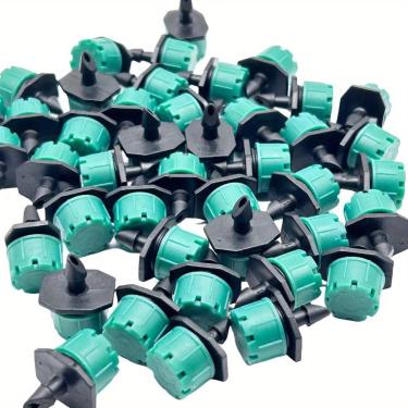 Imagem de 50 peças pulverizador de irrigação por gotejamento com bico de atomização adiustável cor verde 4/7 mm micro aspersor de jardim equipamento de irrigação para gramado vegetais, estufa (50 peças, verde)