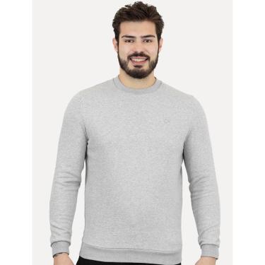 Imagem de Moletom Calvin Klein Jeans Masculino Upper CK Bordado Cinza Mescla-Masculino