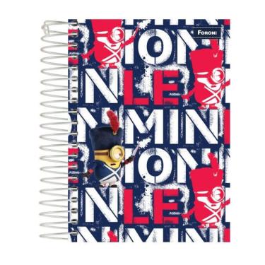 Imagem de Foroni Caderno Universitário Espiral 10 matérias 200 folhas Minions England Capa Dura