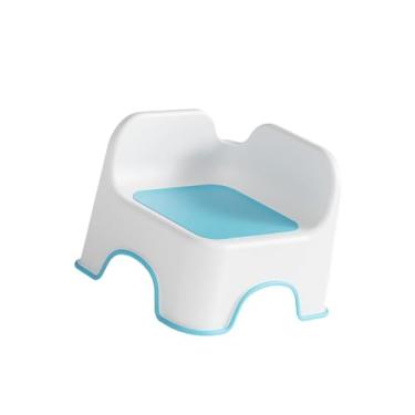 Imagem de Llazsybz Banqueta Pequena para Crianças, Banco de Chuveiro Confortável Ergonômico com Encosto, Pufe para Sapatos, Apoio para Os Pés para Apartamento, Sala de J, Azul