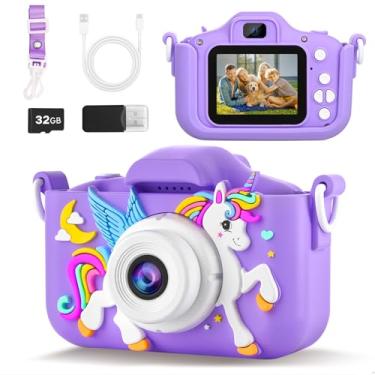 Imagem de KANAD Câmera Infantil, Brinquedos Para Meninas De 3 A 8 Anos, Presentes Cestas Páscoa Crianças, Vídeo Digital Selfies Hd 1080P Crianças Pequenas - Roxo