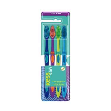 Imagem de Kess pack escova dental basic supra (4 unidades)
