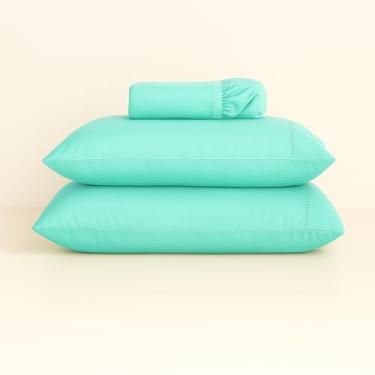 Imagem de Jogo De Lençol Algodão 400 Fios Micropercal (Solteiro, Casal, Queen, King) (Tiffany, King)