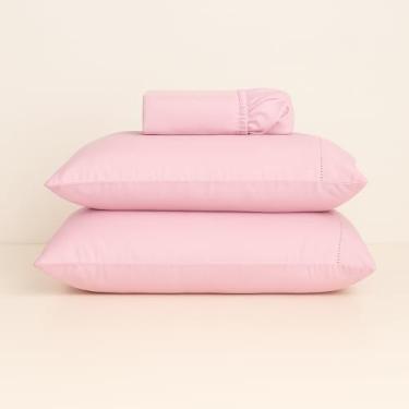 Imagem de Jogo De Lençol Algodão 400 Fios Micropercal (Solteiro, Casal, Queen, King) (Rose, King)