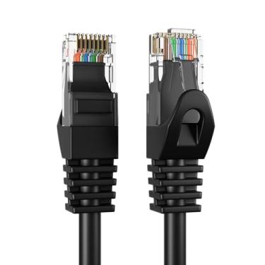 Imagem de Cabo de patch de Ethernet preto Cat5E Direct Online Cat5E Cat5 RJ45 para rede, PS4, Xbox, Modem, roteador, PC, laptop, Smart TV, Preto, 15ft