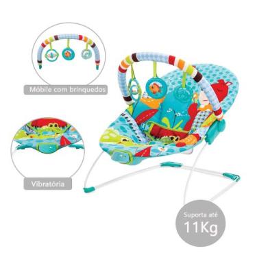 Imagem de Cadeira de Descanso Infantil Vibratória Carnaval Mastela Até 11 kg, Az