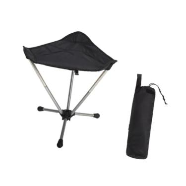 Imagem de Dynwave Banco dobrável para acampamento, tripé dobrável, leve, compacto, portátil, cadeira com tripé para jardim, mochila, pesca, churrasco, Preto