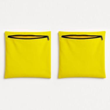 Imagem de Kit 2 Capa de Almofada 42cm Decorativa Suede Sofá Poltrona Cor:amarelo