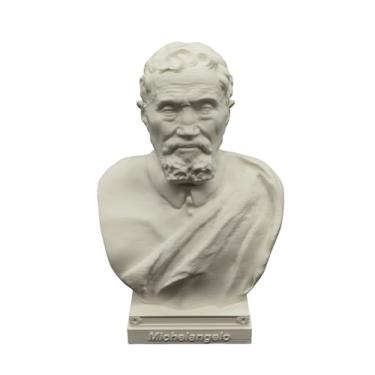 Imagem de otdlle Artistas Mestres Renascentistas Leonardo da Vinci Michelangelo Raphael Busto Cabeça Escultura Estátua Decoração Estatueta Colecionável Tampo de Mesa (Michelangelo, 15 cm A x 10 L L x 3 D)