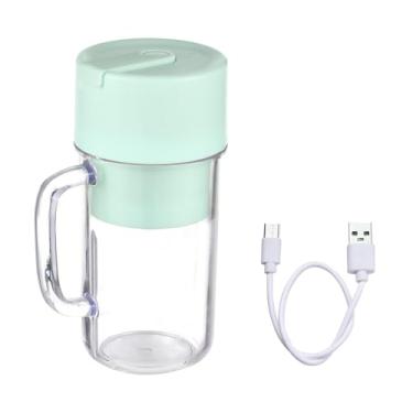 Imagem de GLOGLOW Copo do Liquidificador Portátil de 340 Ml, Liquidificador USB Elétrico Recarregável Shakes Smoothies Maker para Misturar Gelo Juicing Viajam Gym Office (GREEN)