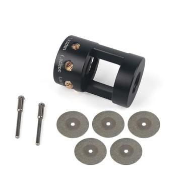 Imagem de Cabeça de moedor de amolador de eletrodo de tungstênio, ferramenta de soldagem TIG de alumínio com slot de corte, multiângulo e deslocamento, rodas duplas de diamante de 5 x 25 mm, 2 bielas, adequado