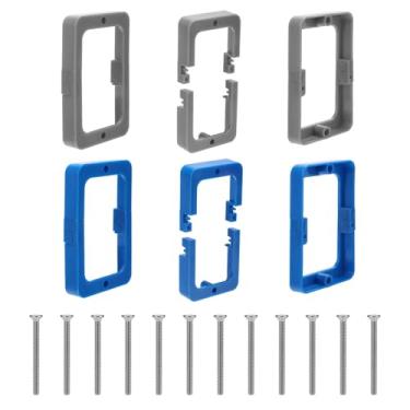 Imagem de 6 Peças Extensor de Caixa Tomada de 1/2" com Tomada Única, com Parafusos Elétrica e Extensor Interruptor para Caixas Elétricas (Cinza, Azul)
