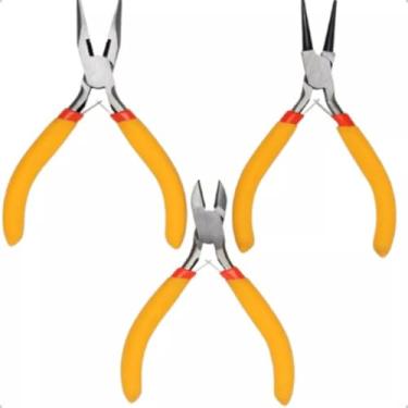 Imagem de Kit Jogo De Alicates Universal Corte Bico Eletricista Profissional 3pçs