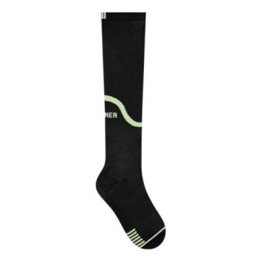 Imagem de Meia Selene Corrida Compressão 3/4 Masculina, Preto, Verde fluor, 39-4