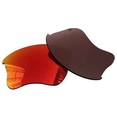 Imagem de Acefrog Lentes de reposição polarizadas de 1,5 mm para óculos de sol Oakley Flak Jacket XLJ OO9009, material atualizado, resistente a impactos - espelhado polarizado vermelho fogo - 1,5 mm
