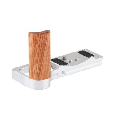 Imagem de FocusFoto Placa de liberação rápida com cabo de madeira em forma de L R50V para câmera Canon EOS R50 V - Alça de mão estilo retrô, suporte de tripé compatível com Arca Swiss, placa de base de liga de