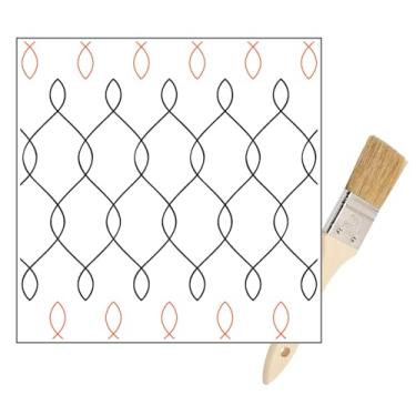 Imagem de Pantógrafos para Quilting Longarm - Padrões de máquina de acolchoar de braço longo de rolo de papel para confecção de colcha - Padrões de acolchoado de arame de galinha - O conjunto tem trilhos de