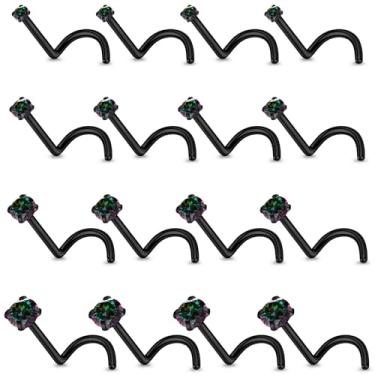 Imagem de Lsnevsie 18G, 20G, 22G, 24G, piercing de nariz, joias para mulheres, aço cirúrgico 316L, parafuso em forma de L, diamante reto, zircônia cúbica, piercing de narina, joias para mulheres e homens