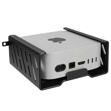Imagem de JinLunar Suporte de metal para Mac mini PC compatível com 2024 Mac mini M4/M4 Pro Suporte VESA com suporte antifurto, sob mesa e suporte de parede, com trava antifurto