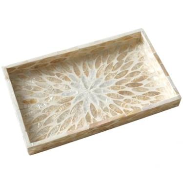 Imagem de Bandeja decorativa embutida para servir, organizador de bancada retangular, decoração de casa de fazenda (JYZ)