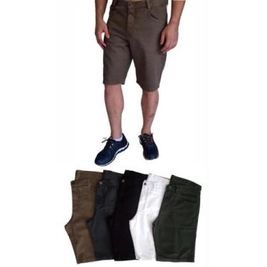 Imagem de Bermuda Sarja Masculina Tradicional - Trid jeans, Branco, 46