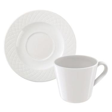 Imagem de Xícara e Pires de Chá Ingrid em Porcelana Decorada 185 ml Tramontina