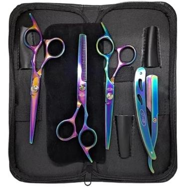 Imagem de BarberX™ Kit Tesoura PREMIUM - Aço Inox Corte Preciso, Pente Navalha, Tesouras Barbearia, Cabelo Barba e Bigode(FURTA)