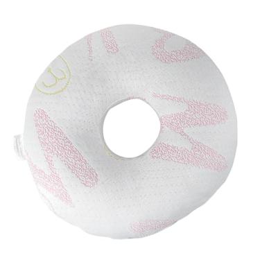 Imagem de Bothyi Travesseiro de dormir lateral em formato de O, 12" Protetor auricular confortável para uso com fones de ouvido, brincos e relaxamento, Rosa