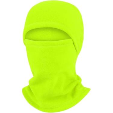 Imagem de Cachecol Lenços Wraps Xale Inverno Homens Polar Fleece Warmer Gorros Mulheres Rosto Inteiro Máscara Capa Capacete Esportivo Forro Ski Balaclava, FluorescentGreen, One Size