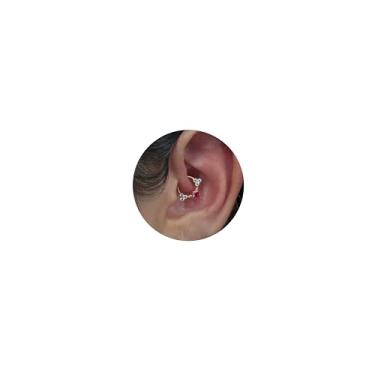 Imagem de SAWOWGER Anel de septo 16G 5A Rosa CZ Titânio Daith Argola Prata Articulada Helix Cartilagem Argola Sem Costura Argola Tragus Ouro Septo Clicker Hipoalergênico Piercing Joias Para Mulheres, 1.2*8MM