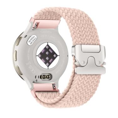 Imagem de Pulseira de nylon elástico trançado compatível com Garmin Venu 3S 2S/Vivoactive 4S/Vivomove 3S/Forerunner 255S/Forerunner 265S, pulseira esportiva elástica macia de 18 mm de liberação rápida para